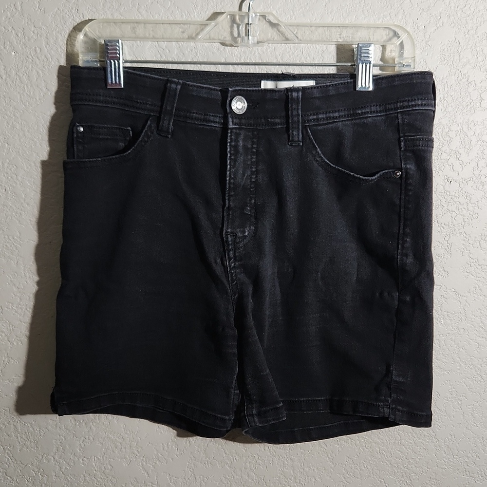 Angels Shorts Womens Size 6 360 Sculpt Black Denim Jean High Rise Flaws